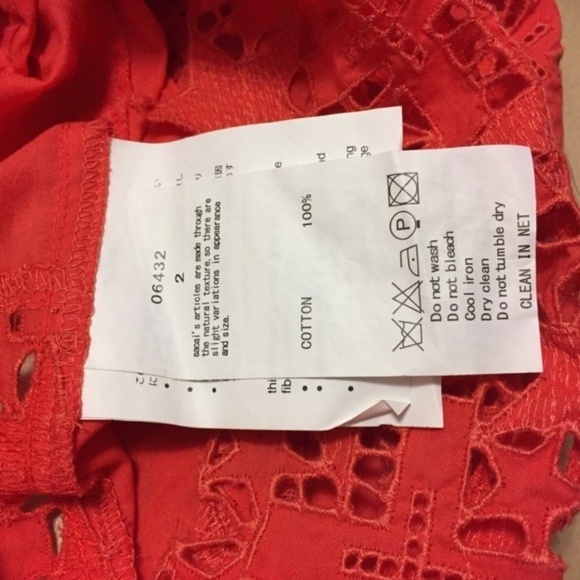 SACAI sz 2 S Orange Star Lace Tank Top Cotton - Picture 4 of 6